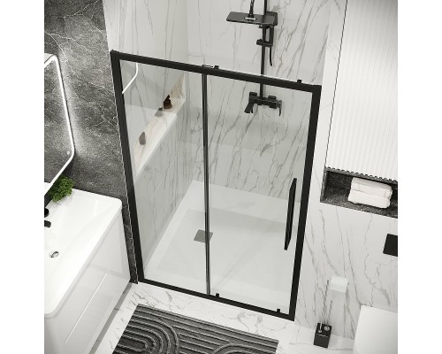 Душевая дверь Grossman Cosmo 110 100.K33.02.110.21.00 профиль Черный матовый стекло прозрачное