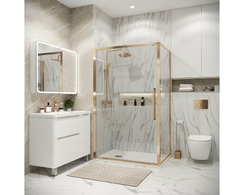 Душевая стенка Grossman Cosmo 80 200.K33.02.80.32.00 профиль Золото сатин стекло прозрачное