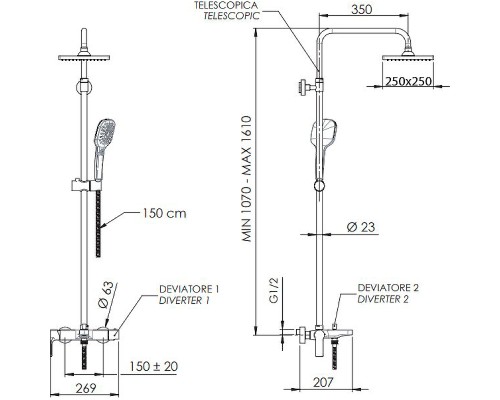Душевая система Remer Energy EY34ASD25 Хром