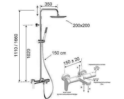 Душевая система Remer Infinity I34A7RV54QI Хром