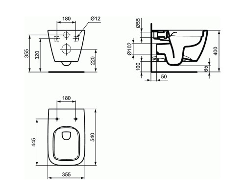 Унитаз Ideal Standard I.Life подвесной с сиденьем Микролифт