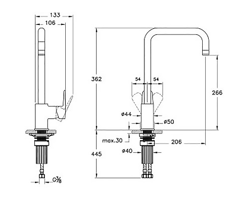 Смеситель для кухни Vitra Flow Soft A4342636EXP Черный матовый