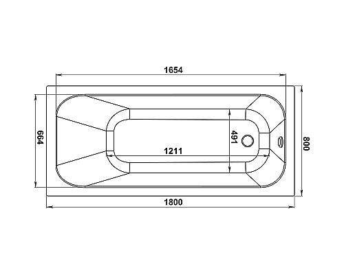 Акриловая ванна Jacob Delafon Trocadero 180x80 E6D355RU-00 без гидромассажа
