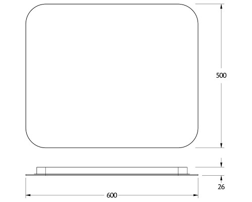 Зеркало Defesto Opti 60x50 с подсветкой 19W-4500К/Сенсорный выключатель/Нейтральный белый свет