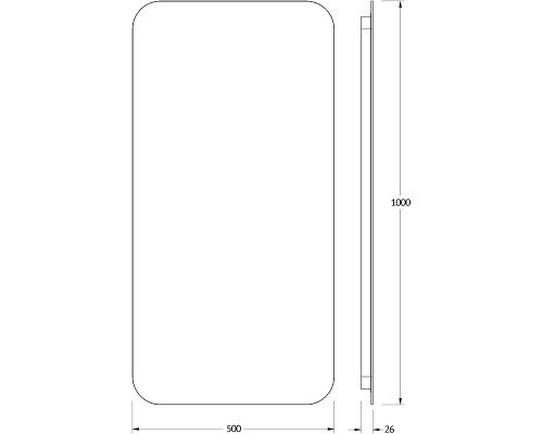 Зеркало Defesto Opti 50x100 с подсветкой 28W-4500К/Сенсорный выключатель/Нейтральный белый свет