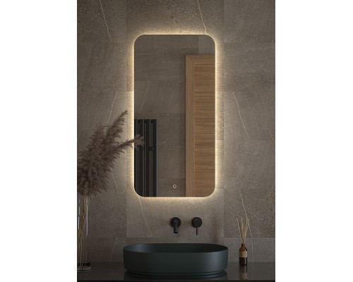 Зеркало Defesto Opti 50x100 с подсветкой 28W-4500К/Сенсорный выключатель/Нейтральный белый свет