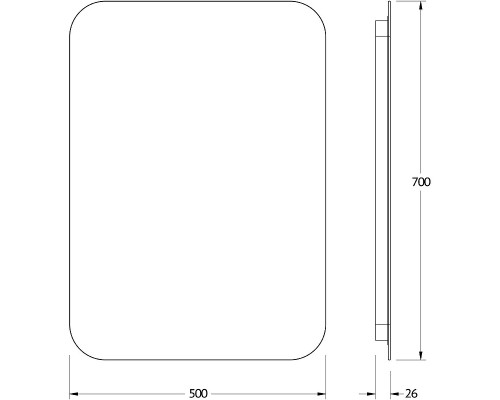 Зеркало Defesto Opti 50x70 с подсветкой 21W-3000К/ИК - выключатель/Теплый белый свет
