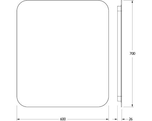 Зеркало Defesto Opti 60x70 с подсветкой 23W-3000К/ИК - выключатель/Теплый белый свет