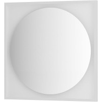Зеркало Defesto Eclipce 80х80 с подсветкой 18W-3000К/в багетной раме/Без выключателя/Теплый белый свет/Белая рама