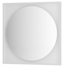 Зеркало Defesto Eclipce 80х80 с подсветкой 18W-3000К/в багетной раме/Без выключателя/Теплый белый свет/Белая рама