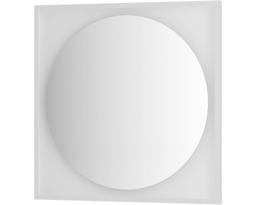 Зеркало Defesto Eclipce 80х80 с подсветкой 18W-3000К/в багетной раме/Без выключателя/Теплый белый свет/Белая рама