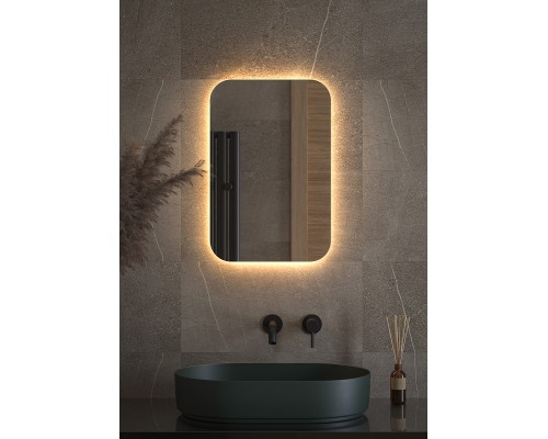 Зеркало Defesto Opti 40x60 с подсветкой 17W-3000К/Без выключателя/Теплый белый свет