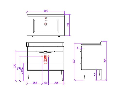 Зеркало Caprigo Metropol 70 13730-021.GLD.00.05 Белое матовое