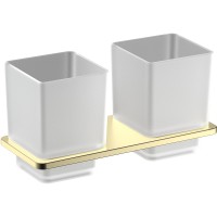 Стакан для зубных щеток Schein Klimt 9232BG двойной Золото матовое