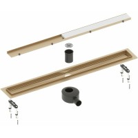 Душевой лоток Timo Drain System 90 с решеткой Золото матовое / под плитку