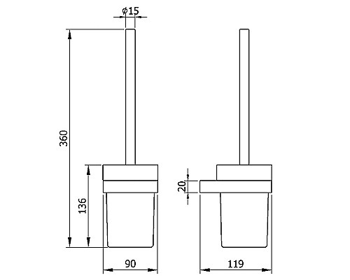 Ершик для унитаза Nofer Corinto 16937.S Сатин