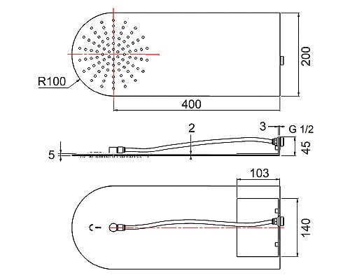 Верхний душ Remer 350UFMX Хром
