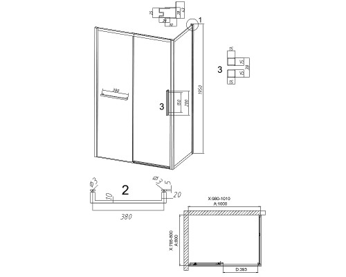 Душевой уголок Grossman Style 100х80 120.K33.05.1080.10.00 профиль Хром стекло прозрачное