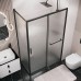 Душевой уголок Grossman Style 110х70 профиль Черный матовый стекло шиншилла