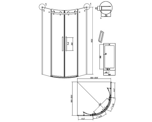 Душевой уголок Grossman Classic 100х100 301.K33.04.1010.10.00 профиль Хром стекло прозрачное