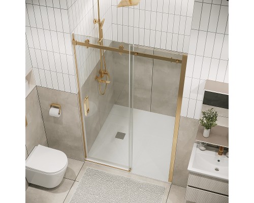 Душевая дверь Grossman Classic 120 100.K33.04.120.32.00 профиль Золото сатин стекло прозрачное