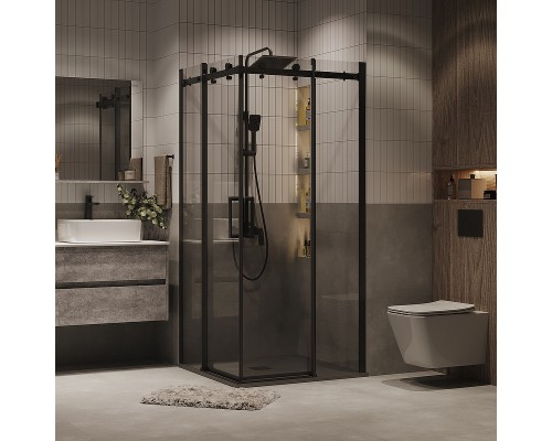 Душевой уголок Grossman Classic 100х100 300.K33.04.1010.21.00 профиль Черный матовый стекло прозрачное
