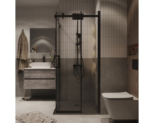 Душевой уголок Grossman Classic 100х100 300.K33.04.1010.21.00 профиль Черный матовый стекло прозрачное