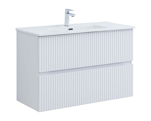 Тумба под раковину Aquanet Джейн 100 313288 подвесная Белая матовая