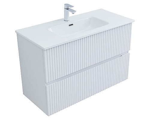 Тумба под раковину Aquanet Джейн 100 313288 подвесная Белая матовая