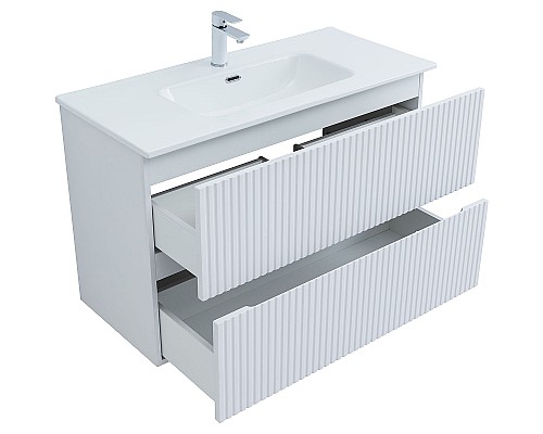 Тумба под раковину Aquanet Джейн 100 313288 подвесная Белая матовая