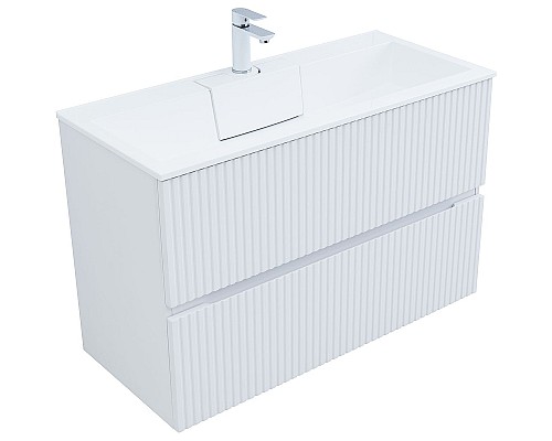Тумба под раковину Aquanet Джейн 100 313288 подвесная Белая матовая