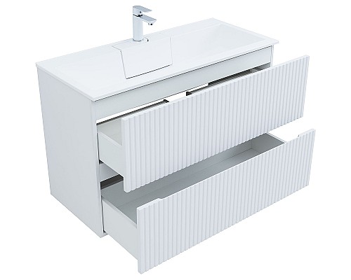 Тумба под раковину Aquanet Джейн 100 313288 подвесная Белая матовая
