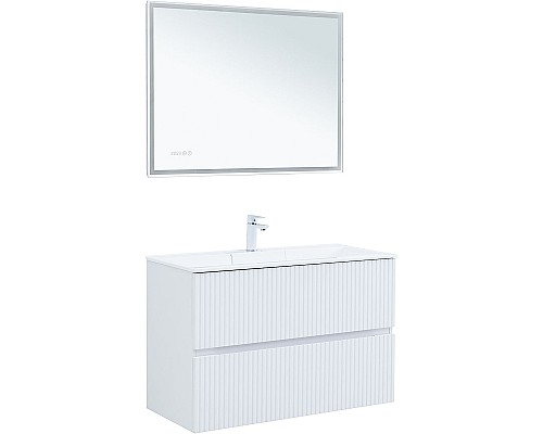 Тумба под раковину Aquanet Джейн 100 313288 подвесная Белая матовая