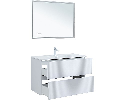 Тумба под раковину Aquanet Джейн 100 313288 подвесная Белая матовая