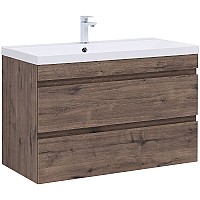 Тумба под раковину Aquanet Нота New 100 334194 подвесная Дуб веллингтон табак