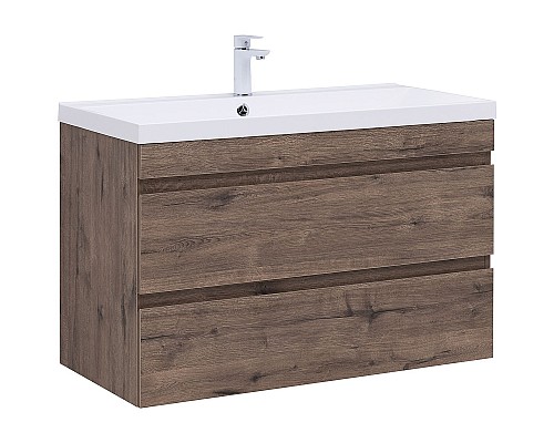 Тумба под раковину Aquanet Нота New 100 334194 подвесная Дуб веллингтон табак