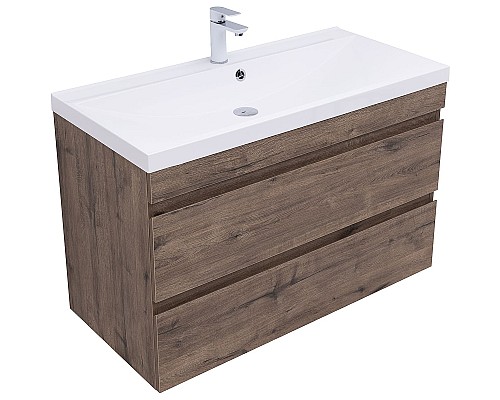 Тумба под раковину Aquanet Нота New 100 334194 подвесная Дуб веллингтон табак