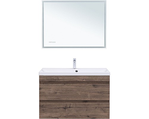 Тумба под раковину Aquanet Нота New 100 334194 подвесная Дуб веллингтон табак