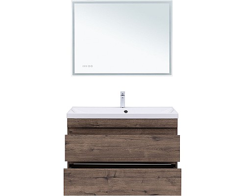 Тумба под раковину Aquanet Нота New 100 334194 подвесная Дуб веллингтон табак