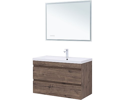 Тумба под раковину Aquanet Нота New 100 334194 подвесная Дуб веллингтон табак