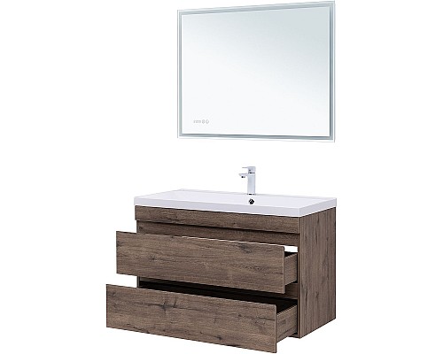 Тумба под раковину Aquanet Нота New 100 334194 подвесная Дуб веллингтон табак