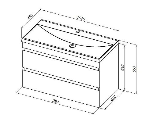 Тумба под раковину Aquanet Нота New 100 334194 подвесная Дуб веллингтон табак