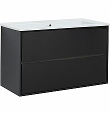 Тумба под раковину Aquanet Милан 105 316690 подвесная Черный глянец