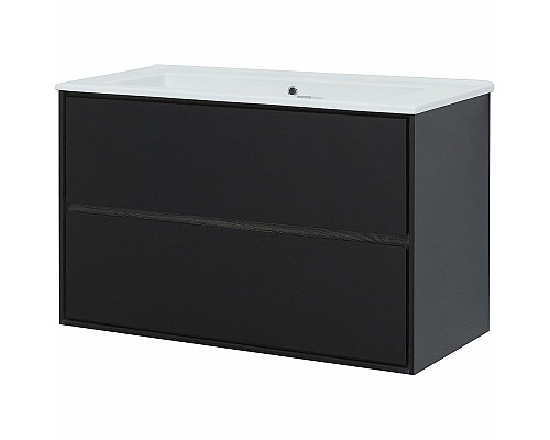 Тумба под раковину Aquanet Милан 105 316690 подвесная Черный глянец
