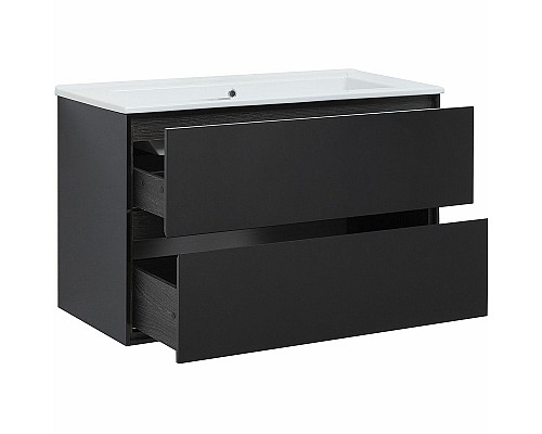 Тумба под раковину Aquanet Милан 105 316690 подвесная Черный глянец