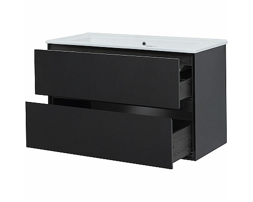 Тумба под раковину Aquanet Милан 105 316690 подвесная Черный глянец