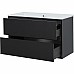 Тумба под раковину Aquanet Милан 105 316690 подвесная Черный глянец