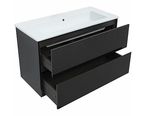 Тумба под раковину Aquanet Милан 105 316690 подвесная Черный глянец