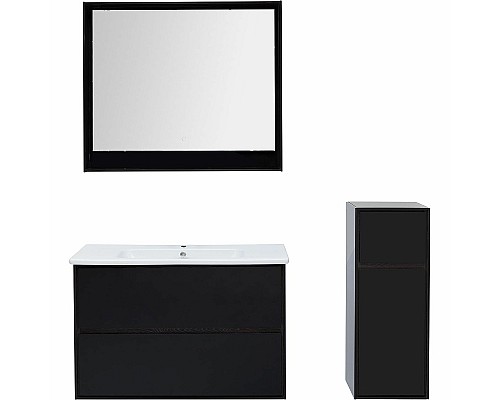 Тумба под раковину Aquanet Милан 105 316690 подвесная Черный глянец