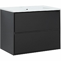 Тумба под раковину Aquanet Милан 85 316703 подвесная Черный глянец